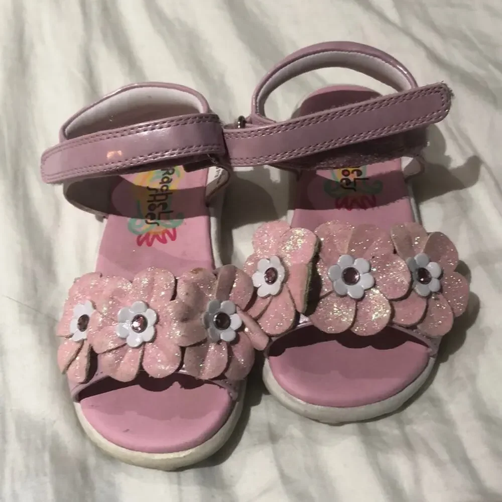 Rachel shoes 6 pink rubber sole sandal euc